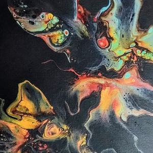 original artwork personally hand painted acrylic on canvas Abstract Art 9"×12"